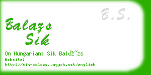 balazs sik business card